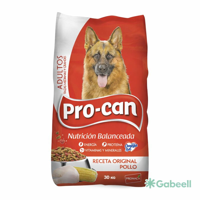 alimento seco para perro Procan saco 30 kg empaque