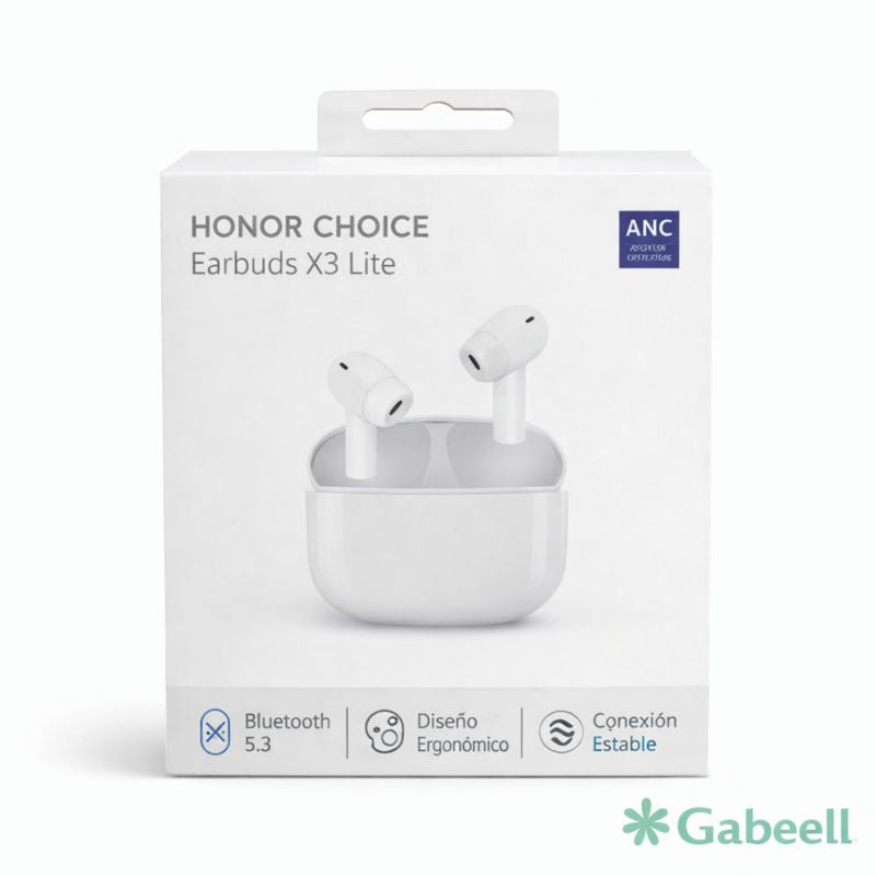 Audífonos inalámbricos HONOR Choice Earbuds X3 Lite en empaque original (Bluetooth 5.3). Producto nuevo vendido por Gabeell en Quito, Ecuador.