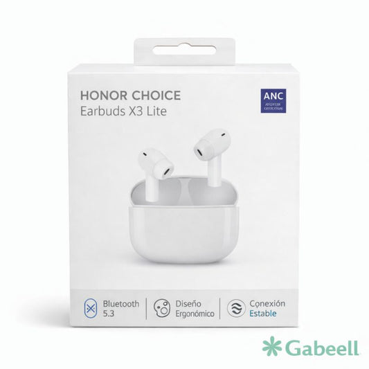 Audífonos inalámbricos HONOR Choice Earbuds X3 Lite en empaque original (Bluetooth 5.3). Producto nuevo vendido por Gabeell en Quito, Ecuador.