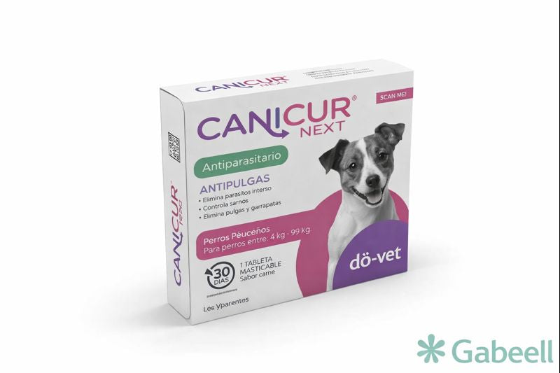 canicur next antipulgas y desparasitante oral para perros pequeños (4–10 kg) empaque